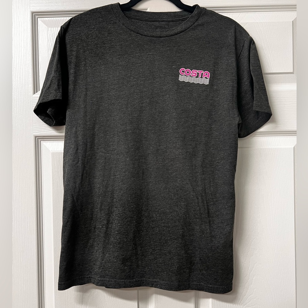 Men’s Costa Dark Gray and Pink Short Sleeve T-Shirt